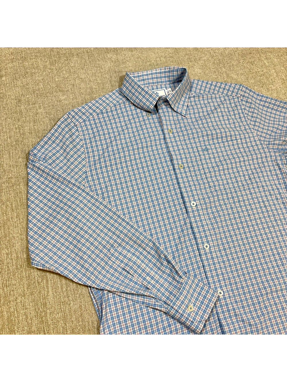 Southern Tide Intercoastal Mens S Blue Plaid Long Sleeve Button Down Shirt